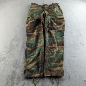 Vintage 90s US Military Pants Mens Medium Long Woodland Camo BDU Combat USA